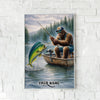 Maxcorners Mahi Mahi Fishing Bigfoot Artistic Lake Adventure Style Personalized Name 3D Poster