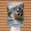 Maxcorners Largemouth Bass Fishing Bigfoot Rustic Angler Scene Style Personalized Name 3D Poster