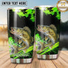 Maxcorners Fishing Tumbler Neon Green Paint Burst Design Personalized Name Tumbler (13 Species)