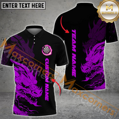 Maxcorners Darts Dragon Light Mutilcolor Options Personalized Name, Team Name 3D Polo Shirt