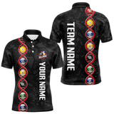 Maxcorners DNA Billiard Shirts For Men Custom Funny Pool Balls Billiard Jerseys Team Polo & Quarter Zip LM064