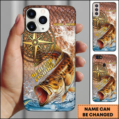 Maxcorner Redfish Fishing Compass Water Splash Personalized Name 3D Phone Case