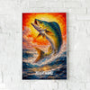 Maxcorners Mahi Mahi Fishing Ocean Wave Sky Style Personalized Name 3D Poster