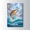 Maxcorners Redfish Fishing Ocean Break Sky Style Personalized Name 3D Poster