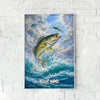 Maxcorners Largemouth Bass Fishing Flying Baitfish Sky Style Personalized Name 3D Poster
