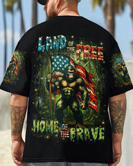 Maxcorners Home Of The Brave Land Of The Free Bigfoot All Over Print LM1601