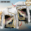 Maxcorners White Marble & Gold Trim Mahi Mahi Splash Heartbeat Line Personalized Name, Team Name 3D Long Sleeve Shirt