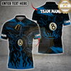 Maxcorners Billiards 8-Ball Flame Multicolor Customized Name, Team Name 3D Shirt