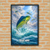 Maxcorners Mahi-Mahi Fishing Dynamic Wave Sky Style Personalized Name 3D Poster