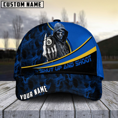 Maxcorners Billiard Ball 8 Hooded Skull Personalized Name 3D Cap (6 Colors)