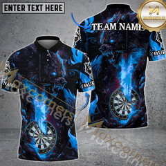 Maxcorners Fiery Wolf Darts Jersey Multicolor Options Personalized Name, Team Name 3D Shirt