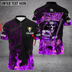Maxcorners Ball 9 Skull Fire Till Death Do Us Billiard Jersey Multicolor Options Personalized Name, Team Name 3D Polo Shirt