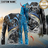Maxcorners Fishing Sparkling Water Smoke Pattern Design Custom Name & Team Name 3D Shirts