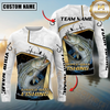 Maxcorners White Marble & Gold Trim Mahi Mahi Splash Heartbeat Line Personalized Name, Team Name 3D Long Sleeve Shirt
