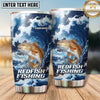 Maxcorners Fishing Tumbler Dramatic Ocean Wave Design Personalized Name Tumbler (13 Species)