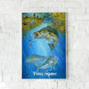 Maxcorners Bass Fishing Underwater Predator Illustration Personalized Name 3D Poster