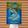 Maxcorners Bass Fishing Underwater School Scene Personalized Name 3D Poster