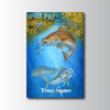Maxcorners Redfish Fishing Underwater Predator Illustration Personalized Name 3D Poster