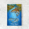 Maxcorners Redfish Fishing Underwater Predator Illustration Personalized Name 3D Poster