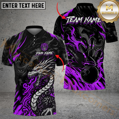 Maxcorners Bowling Dragon Breath Multicolor Customized Name, Team Name 3D Shirts