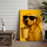 Maxcorners Dog Cool Drink 3D Wrapped Canvas