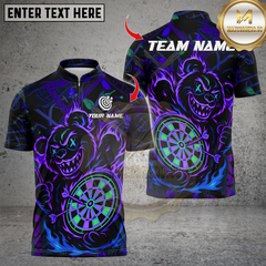 Maxcorners Darts Crazy Bear Neon Style Multicolor Customized Name, Team Name 3D Shirts