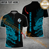 Maxcorners Golf Dragon Flame Multicolor Option Customized Name, Team Name 3D Polo Shirt