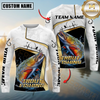Maxcorners White Marble & Gold Trim Mahi Mahi Splash Heartbeat Line Personalized Name, Team Name 3D Long Sleeve Shirt
