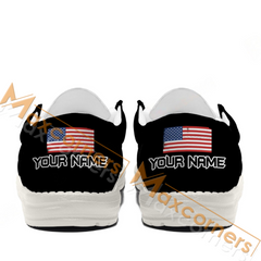 Maxcorners Billiard Ball 8 Ealge USA Flag Personalized Name Canvas Loafer Shoes