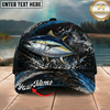 Maxcorners Fishing Black Blue Water Splash Personalized 3D Cap (12 Fish Species)