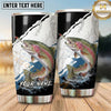 Maxcorners Fishing Tumbler Black White Lightning Crack Design Personalized Name Tumbler (13 Species)