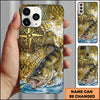 Maxcorner Fishing Compass Water Splash Personalized Name 3D Phone Case (10 Fish Species)