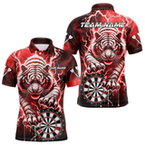 Maxcorners Personalized Thunder Lightning Tiger Dart Shirts For Men Custom 3D Dart League Team Jersey|Red LM064