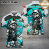 Maxcorners Cool StreetStyle Wolf With Bowling Multicolor Customized Name, Team Name 3D Shirts