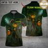 Maxcorners Billiards Ball 8 Halloween Pumpkin Head Hollow Night Personalized Name, Team Name Unisex Shirt (4 Colors)