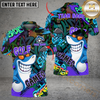 Maxcorners Golf Funny Shark Graffiti Multicolor Customized Name, Team Name 3D Shirts