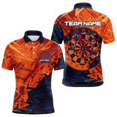 Maxcorners Blue & Orange Dartboards Custom Grunge Dart Shirt For Men, Dart Team Jerseys LM0705