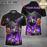 Maxcorners Billiards King Shirt – 8-Ball with Crown Multicolor Personalized 3D Shirt, Royal 8-Ball with Beer & Fire Shirts