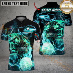 Maxcorners Thunder Tiger Swing Golf Polo Shirt, Customized Name & Team Name 3D Shirts (4 Colors)