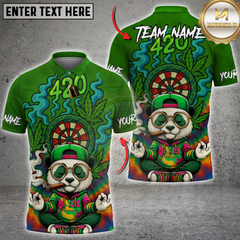 Maxcorners Darts 420 Funny Panda Champion Personalized Name 3D Unisex Shirt