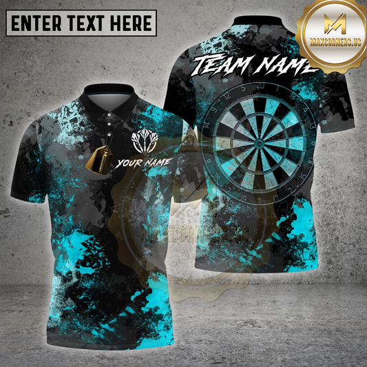 Maxcorners Darts Shirt – Grunge Dartboard Abstract Texture – Multioptions Personalized Name, Team Name 3D Shirt (4 Colors)