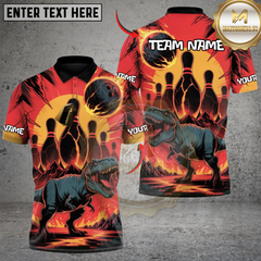 Maxcorners T-Rex Bowling Polo – Lava Volcano Custom Team Shirt5