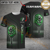 Maxcorners Pickleball Flaming Skull Paddle Custom Name & Team 3D Shirt (4 Colors)
