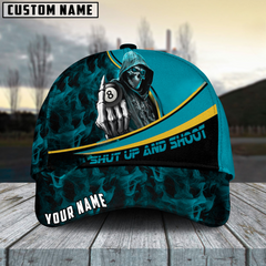 Maxcorners Billiard Ball 8 Hooded Skull Personalized Name 3D Cap (6 Colors)