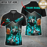 Maxcorners Billiards King Shirt – 8-Ball with Crown Multicolor Personalized 3D Shirt, Royal 8-Ball with Beer & Fire Shirts