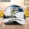 Maxcorners Fishing Blue Smoke Hexagon Pattern Personalized 3D Cap