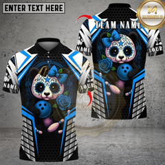 Maxcorners Bowling Skull Baby Panda Multicolor Customized Name, Team Name 3D Shirts
