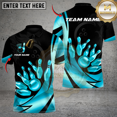 Maxcorners Bowling and Pins Luxe Lane Multicolor Customized Name, Team Name 3D Shirts