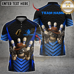 Maxcorners Gangster Bowling Multicolor Customized Name, Team Name 3D Shirts