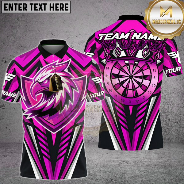 Maxcorners Dart Bald Eagle Jersey Fierce Bullseye Design Multioptions Personalized Name, Team Name Unisex 3D Shirt (4 Colors)